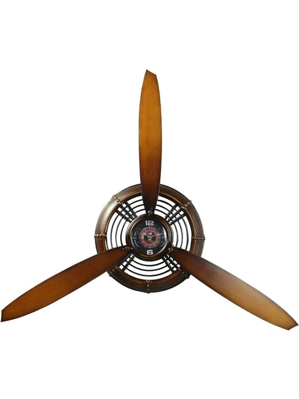 Vintage Metal Airplane Propeller Wall Clock | Aviation Decor for Men | Rustic